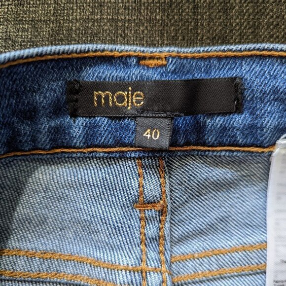 Maje High Waisted Exposed Button Fly Jeans - Size 40 FR / EU - Picture 5 of 12